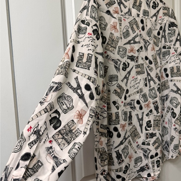 * KARL LAGERFELD * PARIS WHIMSY PRINTED Button POPLIN SHIRT - Picture 6 of 7